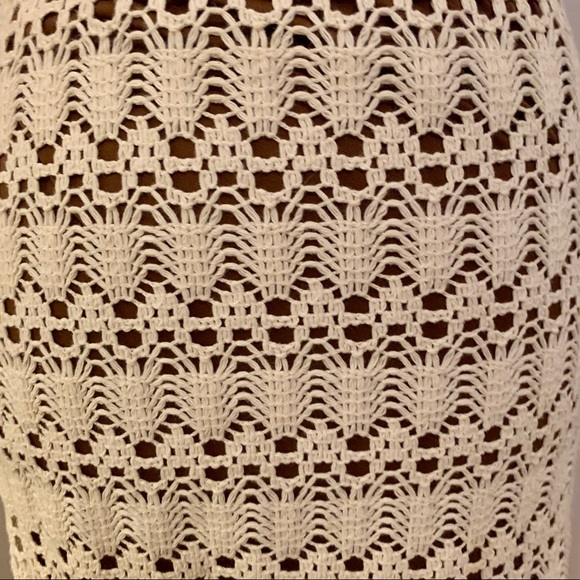 Cream/brown skirt with crochet overlay - Picture 2 of 2